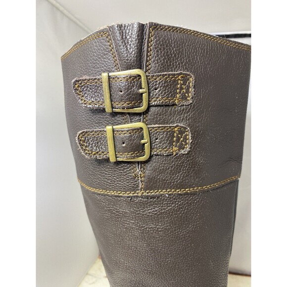 BOC Born Brown Leather Zip C13623 Tall Riding Boots Women’s 7.5 - Picture 3 of 13